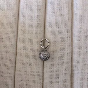 SALE Pave CZ Crystal Ball Dangle Charm